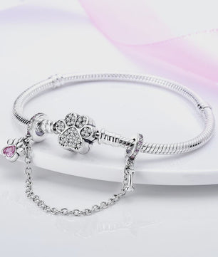 925 Sterling Zilveren Veiligheidsketting Bedel voor Armbanden - Maan, Ster, Vlinder, Hart