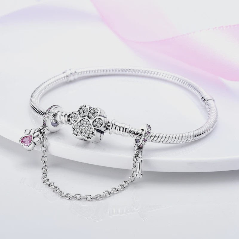 925 Sterling Zilveren Veiligheidsketting Bedel voor Armbanden - Maan, Ster, Vlinder, Hart