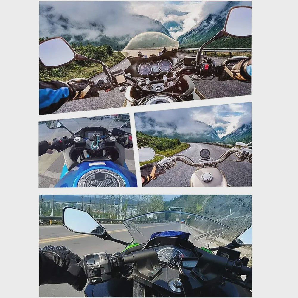 Motorhelm Mount Kit voor GoPro, SJCAM, AKASO, Insta360 - Kin, Zijkant, Top