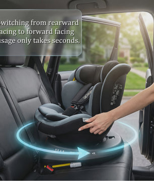 Reecle I-Size 360° Draaibaar Autostoeltje 40-150cm (0-12 Jaar) met ISOFIX