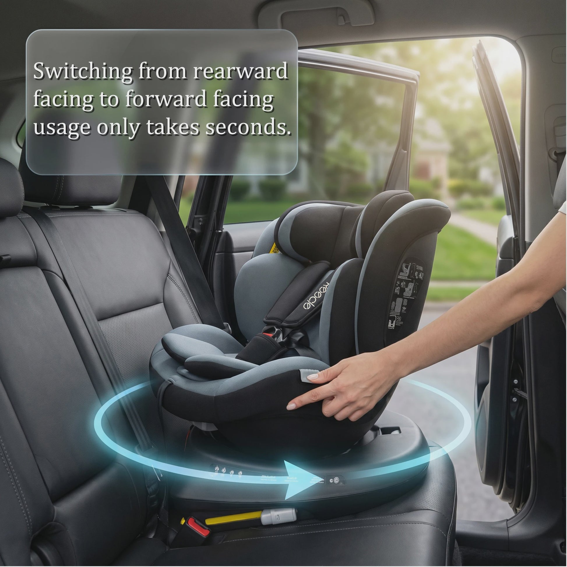 Reecle I-Size 360° Draaibaar Autostoeltje 40-150cm (0-12 Jaar) met ISOFIX