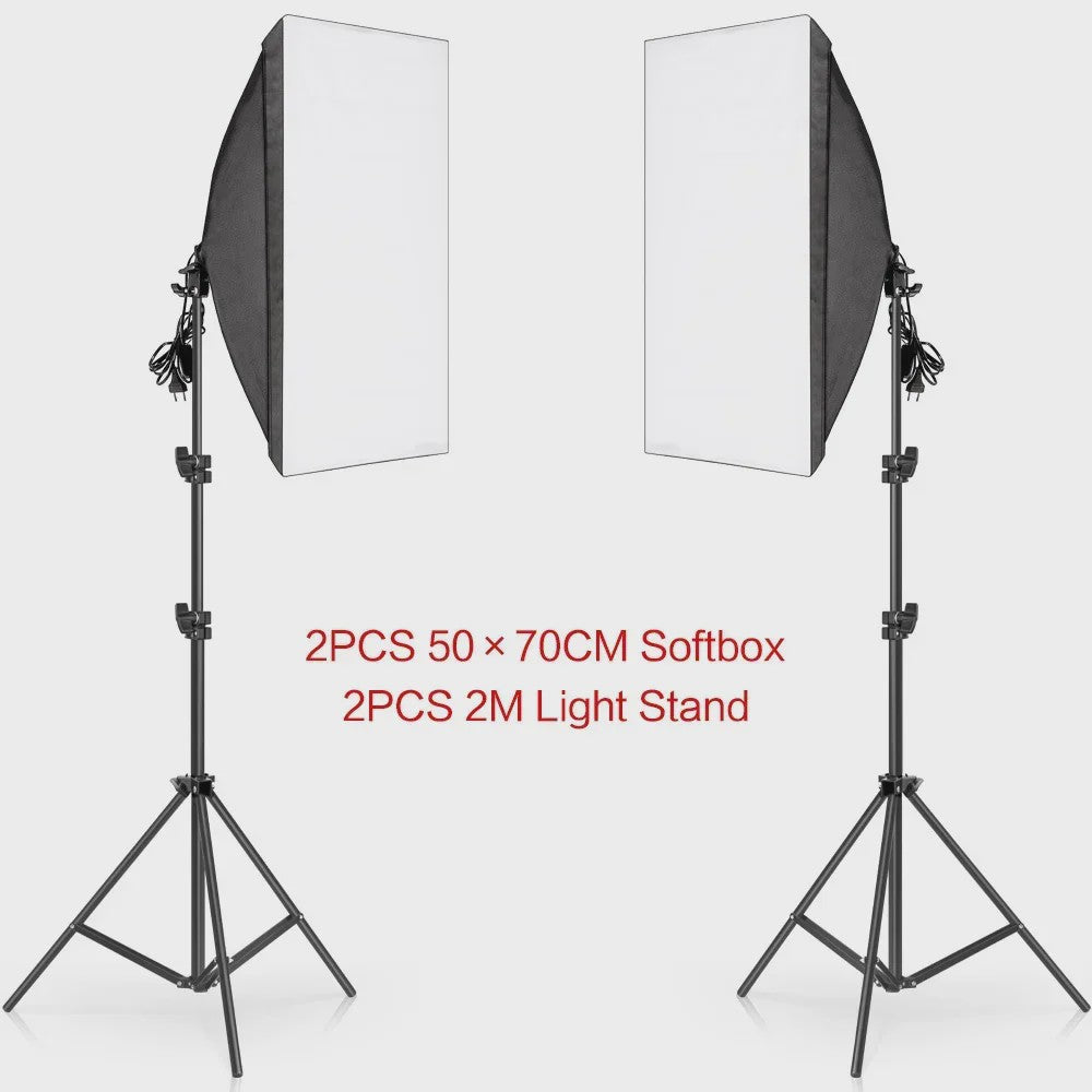 Professionele Softbox Verlichtingskit 50x70CM met E27 Fotografie Lampen