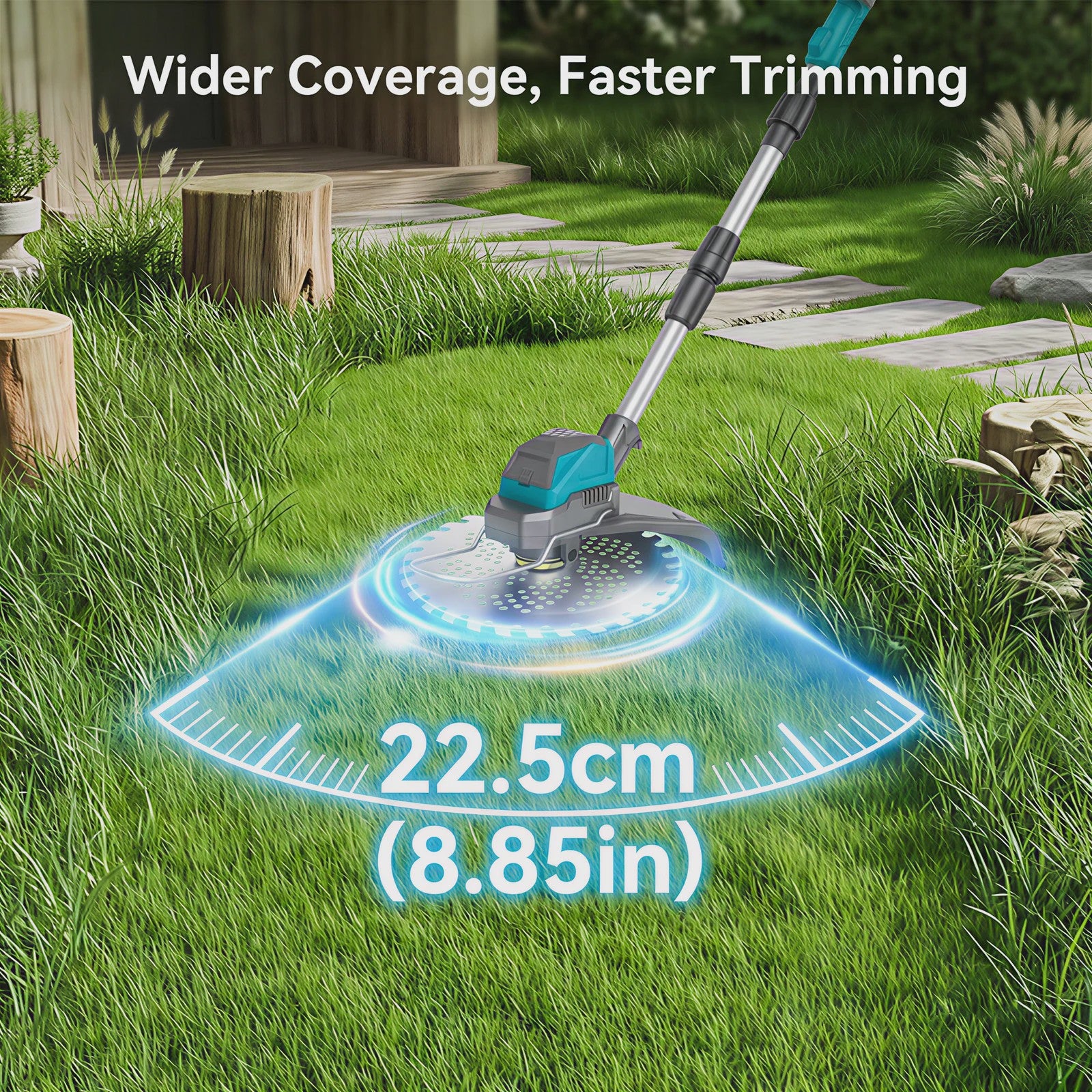 Draadloze Grasmaaier & Trimmer 9-Inch 300W - Telescopisch & Borstelloos
