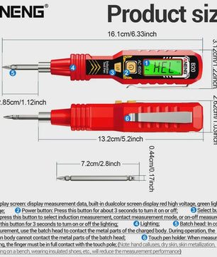 ANENG B20 Spanningsmeter & Schroevendraaier Pen - Dubbelzijdig, Digitaal Display