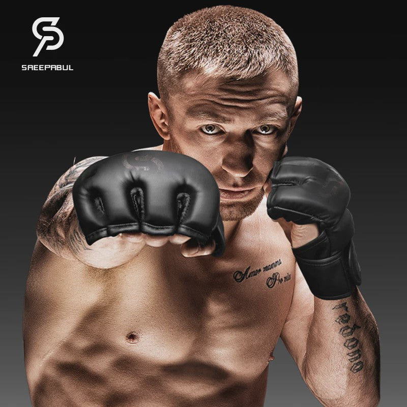 Professionele MMA Half-Finger Vechtsport Handschoenen - Dikke Vulling voor Boksen, Sanda & Training