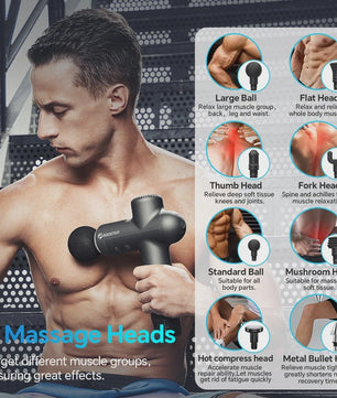 Booster Massage Gun: Krachtige Spierherstel & Ontspanning met 8 Opzetstukken