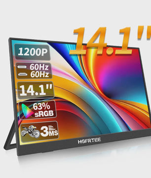 HGFRTEE 14.1" Draagbare Monitor - IPS Extra Scherm voor Laptop, Console & Telefoon