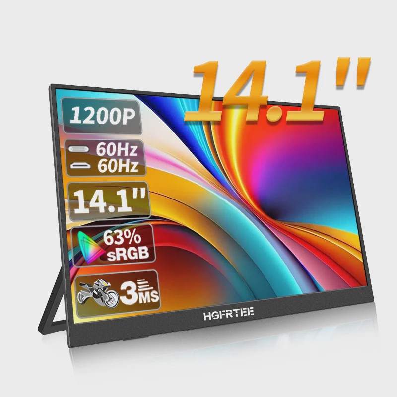 HGFRTEE 14.1" Draagbare Monitor - IPS Extra Scherm voor Laptop, Console & Telefoon
