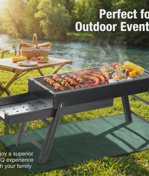Opvouwbare Draagbare Barbecue met Aslade - Compact & Stabiel voor Camping & Picknick