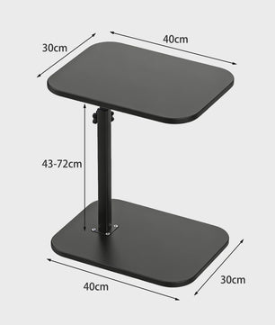 Verstelbare en Draaibare Bijzettafel - C-vormig Koffietafel voor Sofa en Bed