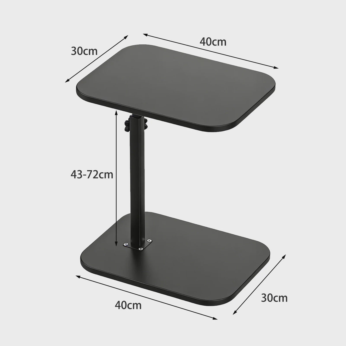 Verstelbare en Draaibare Bijzettafel - C-vormig Koffietafel voor Sofa en Bed