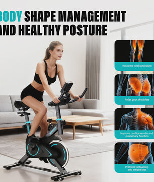 Indoor Spinning Fiets met App Connectie & LCD Display - Ultra Stil & Verstelbare Weerstand