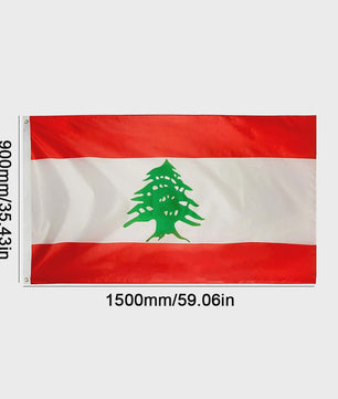 Libanese Vlag 90x150cm - Duurzaam Polyester voor Binnen en Buiten