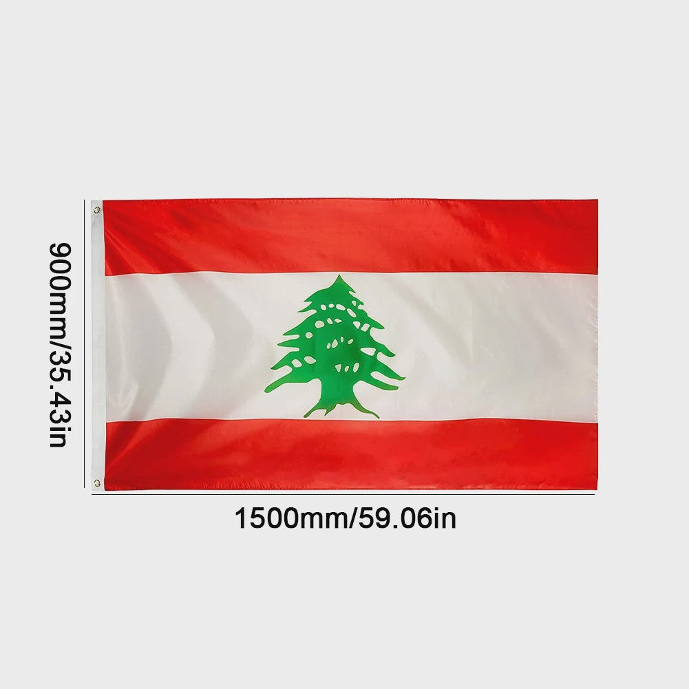 Libanese Vlag 90x150cm - Duurzaam Polyester voor Binnen en Buiten