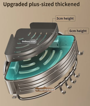 Aluminium Hoekplank Badkamer met Sterke Zuignap - Perforatievrije Wandmontage