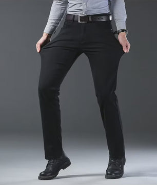Herens Jeans Rechte Pasvorm Stretch - Zakelijk & Casual Blauw/Zwart Denim Werkbroek