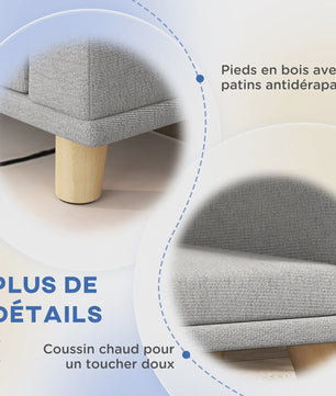PawHut Hondenbank met Afneembaar Kussen - Scandinavisch Design, Wasbare Hoes