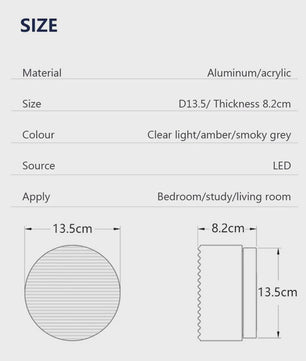 Moderne LED Wandlamp - Sfeervolle Amber & Smokey Grey Glas - Woonkamer, Hal, Studiekamer