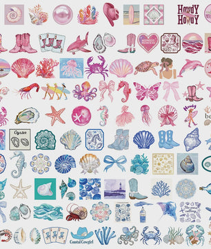 10/30/50/100 Stuks Leuke INS Stijl Cartoon Blauw Roze Kust Esthetiek Stickers DIY Laptop Notebook Koffer Decoratie
