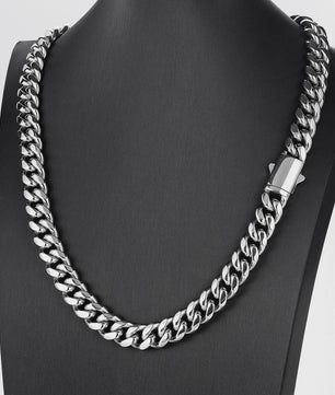 Zilverkleurige Roestvrij Staal Cubaanse Miami Link Ketting (6mm-14mm)