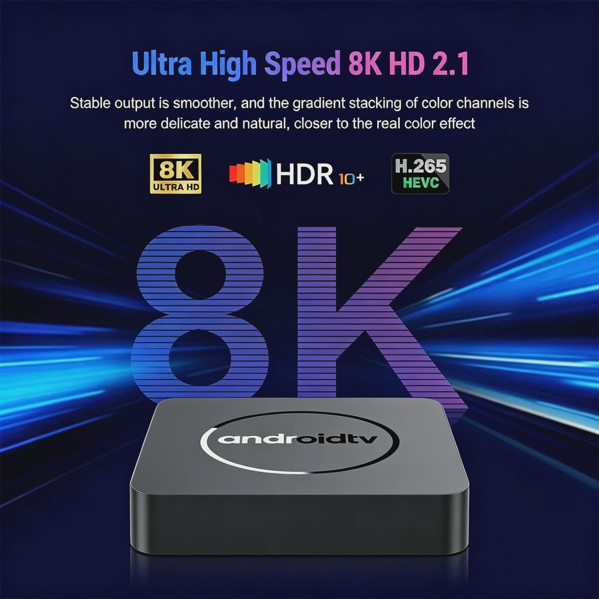 Android TV Box Q10: 8K Ultra HD Media Player met Dual Band WiFi & Google Voice Assistant