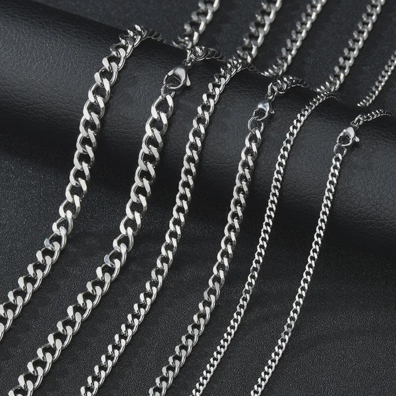 RVS Curb Cuban Kettingen - 3, 5, 7mm Breed - Zwart & Goudkleurig - Heren & Dames