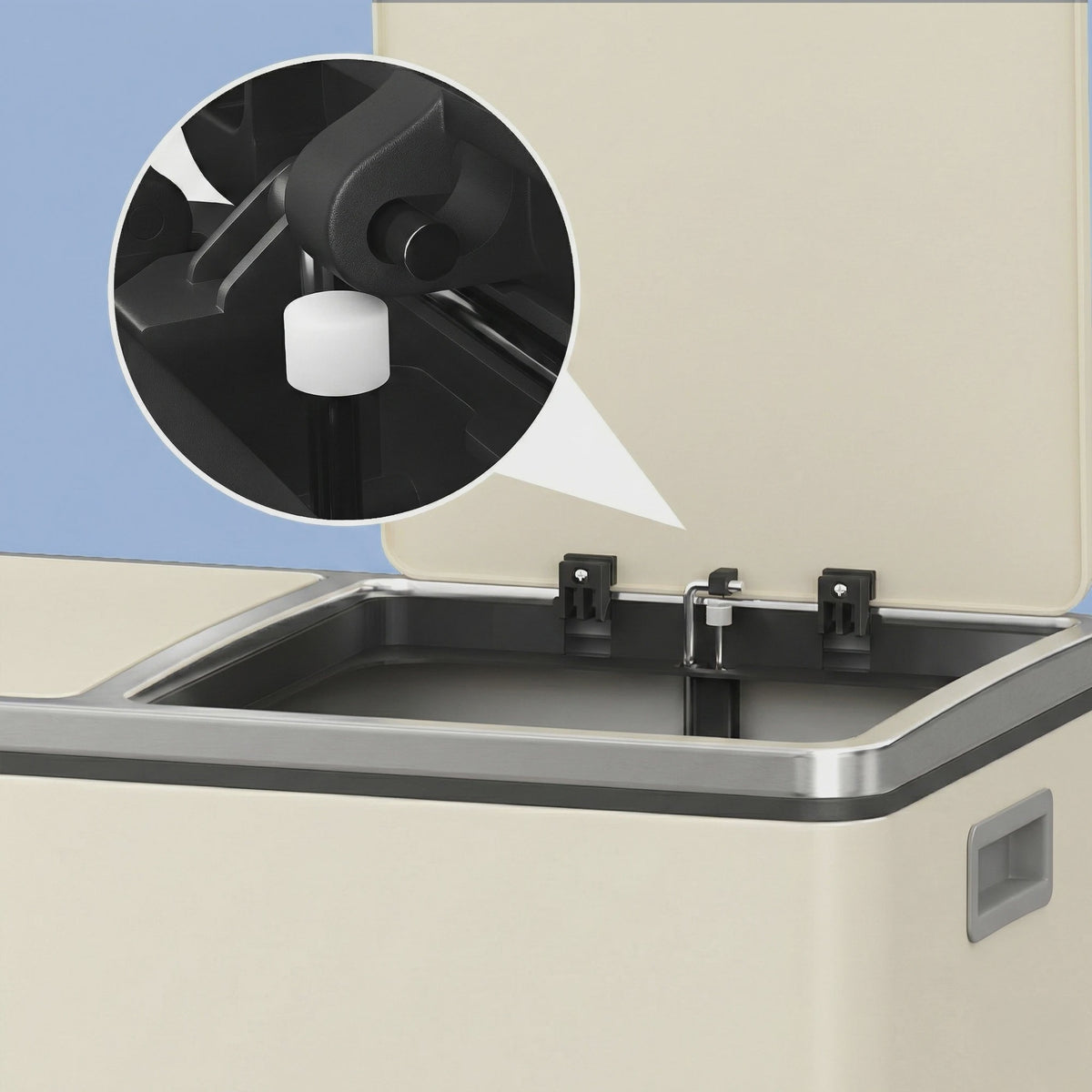 Songmics Dubbele Pedaalemmer 2x30L - Metalen Afvalbak met 2 Compartimenten