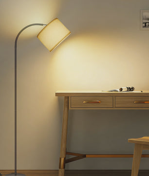 Moderne Boog Vloerlamp 170cm met Linnen Lampenkap, Voetschakelaar & LED E27 Bulb