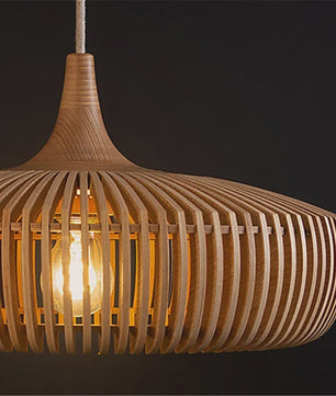Wabi-Sabi Houten Hanglamp LED - Vintage Minimalistisch Design