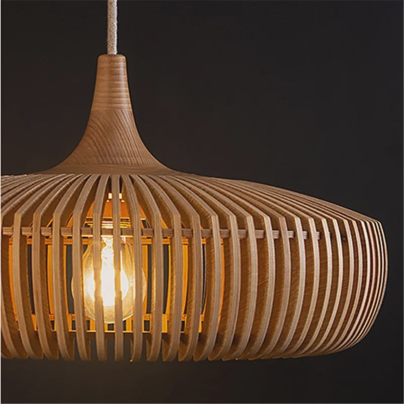 Wabi-Sabi Houten Hanglamp LED - Vintage Minimalistisch Design