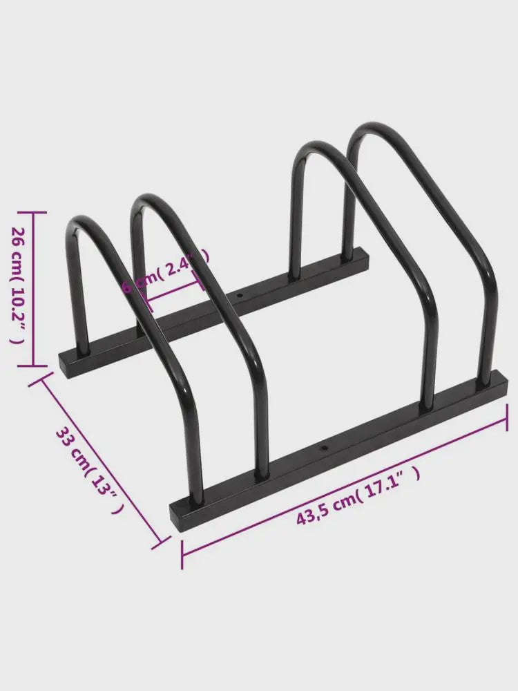 Robuuste Stalen Fietsendrager voor 2 Fietsen - Heavy Duty Fietsenrek Zwart
