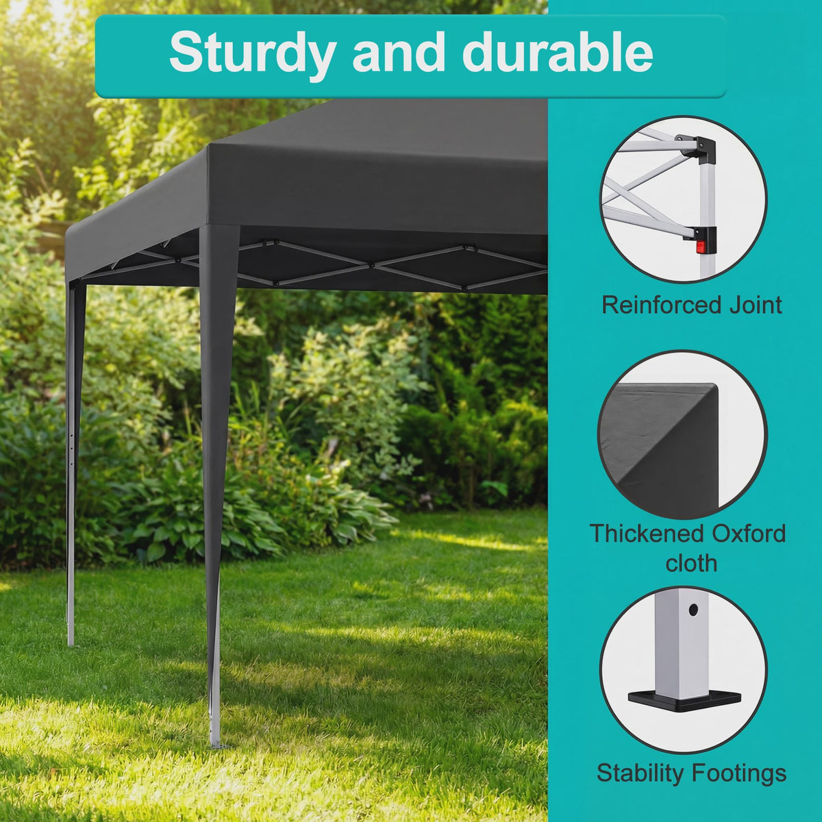 3x3m Pop-Up Gazebo Partytent - Waterdicht, UV-beschermend & Draagbaar