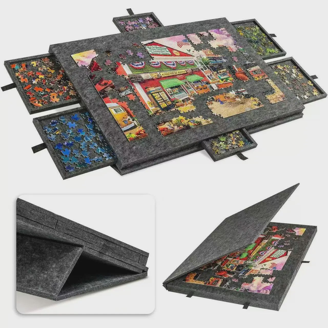 Puzzelbord met 6 Lades - Draagbare Non-Slip Organizer voor 1000 Stukjes
