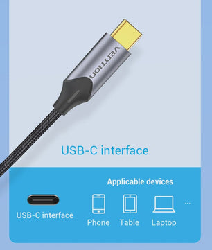 Vention USB-C naar 2x RCA Kabel (Y-Splitter) - 2m - Voor Telefoon, Laptop, Versterker & TV