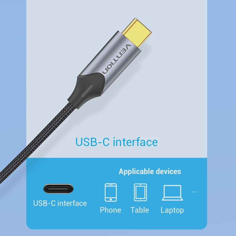 Vention USB-C naar 2x RCA Kabel (Y-Splitter) - 2m - Voor Telefoon, Laptop, Versterker & TV