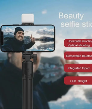 Draadloze Selfie Stick Tripod met Ringlamp en Bluetooth Afstandsbediening