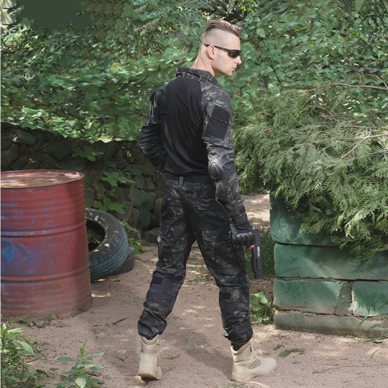 Tactisch Camouflage Uniform Set: Cargo Broek & Shirt voor Heren
