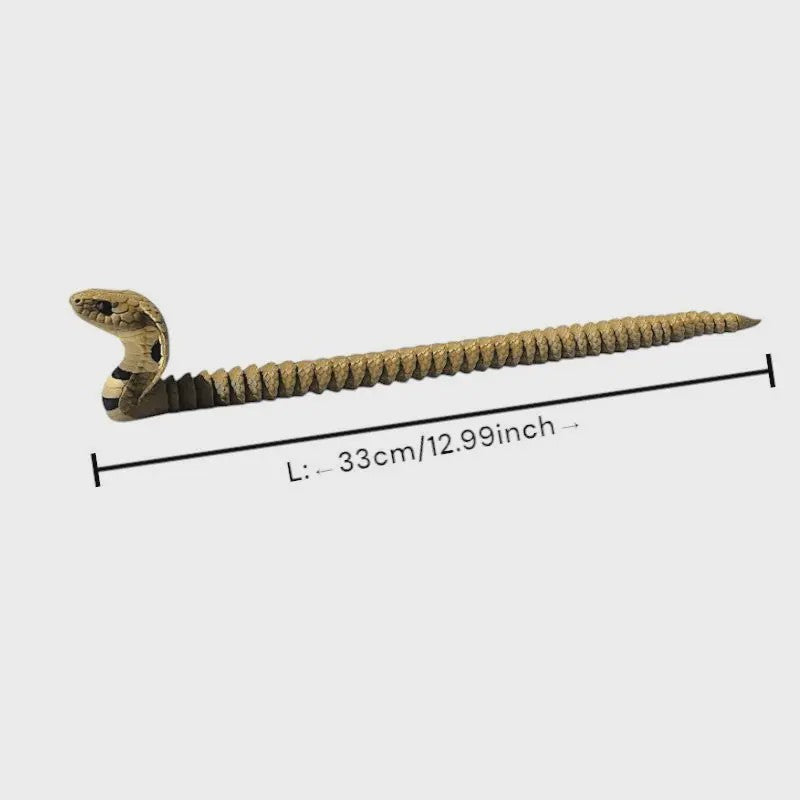 3D Geprinte Koningscobra Standbeeld - Realistisch Slangen Ornament voor Tafel