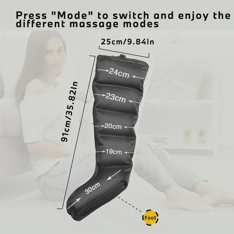 Luxe Luchtcompressie Beenmassager met Shiatsu Kneading - Ontspanning voor Voeten, Enkels & kuiten