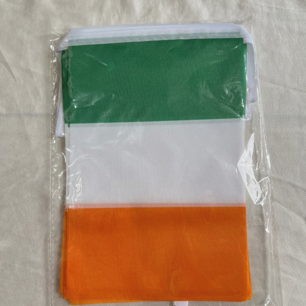 Ierse Vlaggetjes Slinger - Groen, Wit, Oranje - Feestdecoratie & St. Patrick's Day