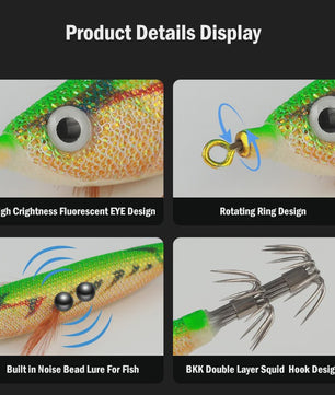 Leydun EGI Vis Lokaas Set: 6x 110mm Luminous & UV Coating Shrimp Jigs