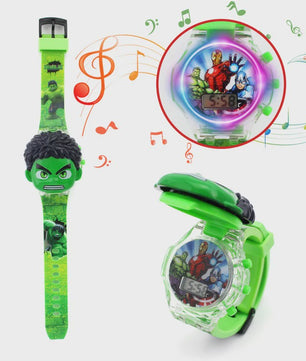 Kinderhorloge met Licht & Geluid: Spider-Man, Iron Man & Captain America