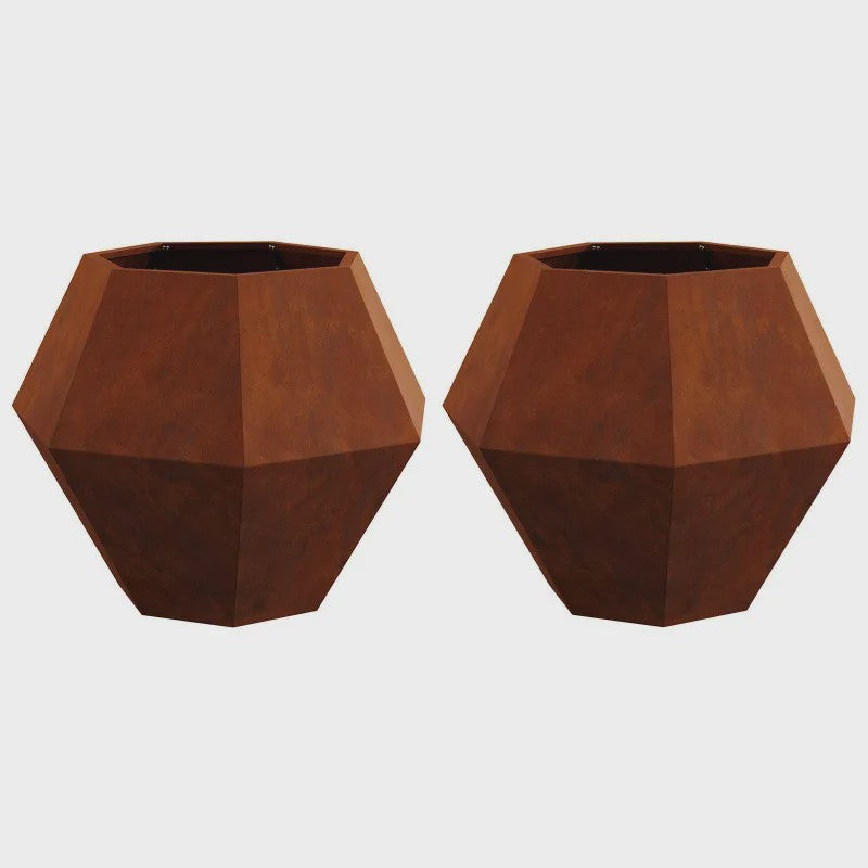 Set van 2 Roestvrij Stalen Plantenbakken 75x75x60 cm - Stijlvol voor Buiten, Tuin & Terras