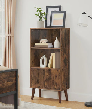 Rustieke Boekenkast met Deuren - 3 Niveaus - Vintage Design