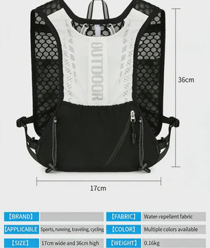 Reflecterend Hardloop & Fietsharnas met Hydratatie - Verstelbare Outdoor Sport Rugzak
