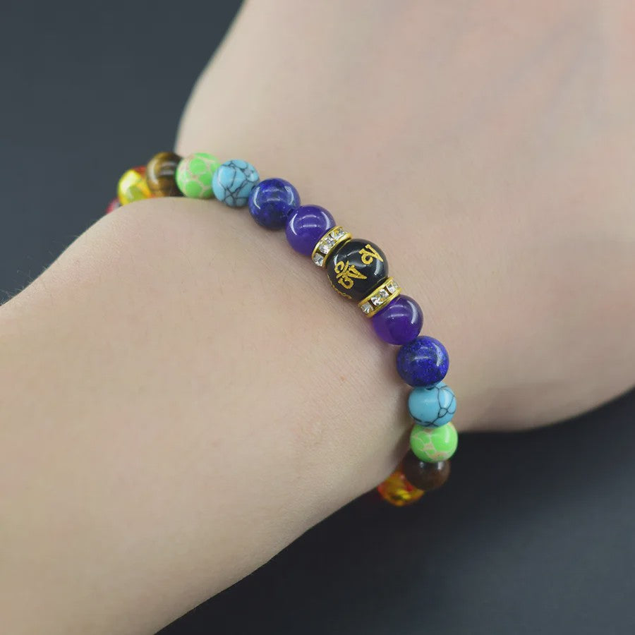 7 Chakra Armband Natuursteen - Helende Kristallen voor Mannen & Vrouwen