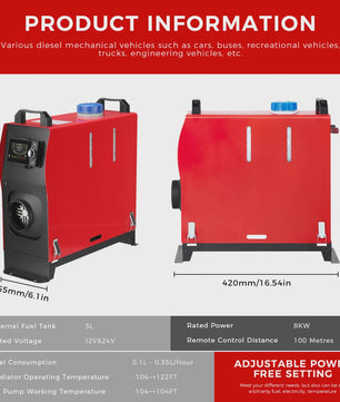 Sunster 8KW Diesel Luchtverwarmer met Bluetooth APP & Afstandsbediening - 12V/24V