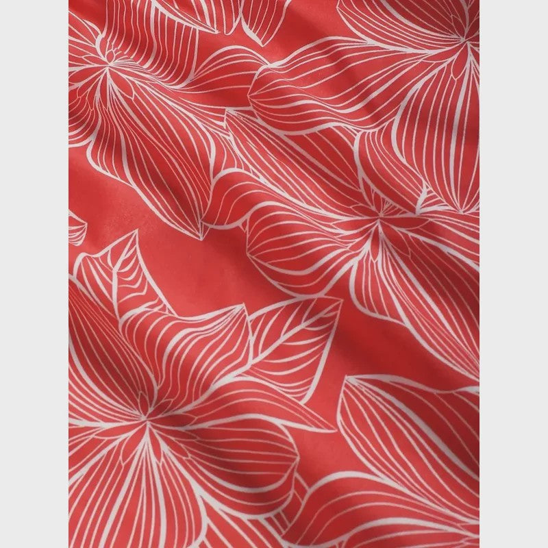 Zomerse Plus Size Wijde Pijp Broek met Bloemenprint en Elastische Tailleband