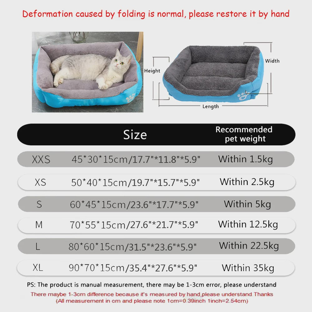 Zacht Hondenkussen Vierkant XL - Warm & Wasbaar Hondensofa voor Medium/Grote Honden & Katten