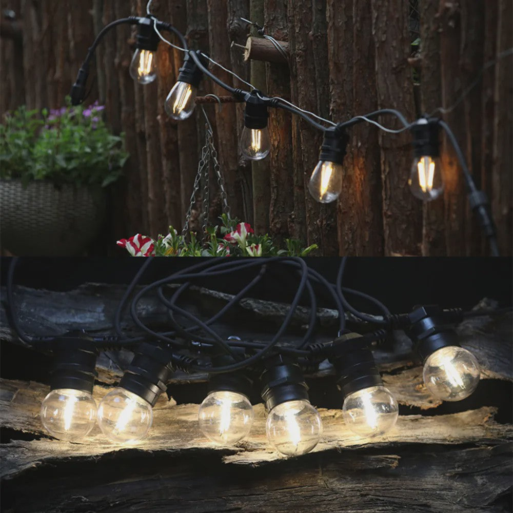 10m Waterdichte Buitenlichtsnoer Kabel met E27 Fittingen - Professionele Kwaliteit voor Tuin & Feesten